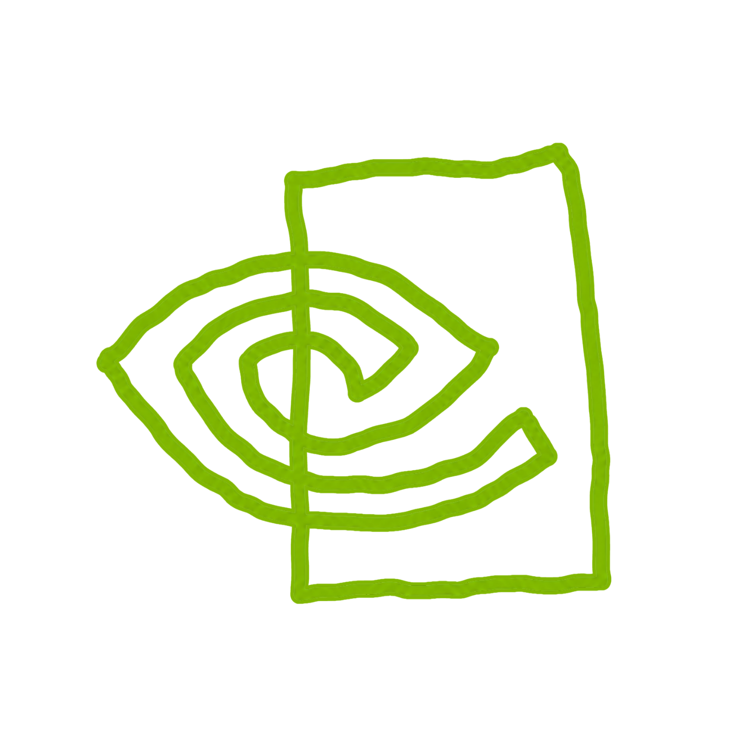 Hand-drawn Nvidiuh green logo